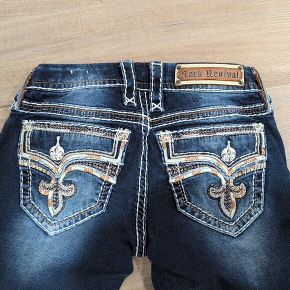 Rock Revival Dark Blue Skinny Jeans - Picture 2 of 4
